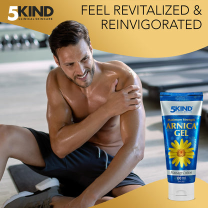 5kind Maximum Strength Arnica Bruise Gel 3.4 Fl Oz - Arnica Gel for Bruising and Swelling - Arnica Montana Gel with High Concentration Extract - Non-Greasy Formula - dailyvitalstore