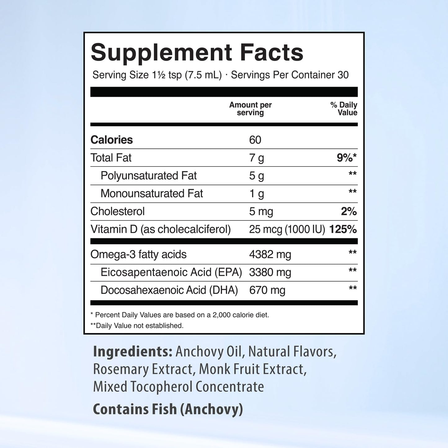 5X Ultimate Strength Omega 3 Fish Oil Liquid with Vitamin D, Burpless Liquid Fish Oil Supplements with High EPA and DHA Omega - dailyvitalstore