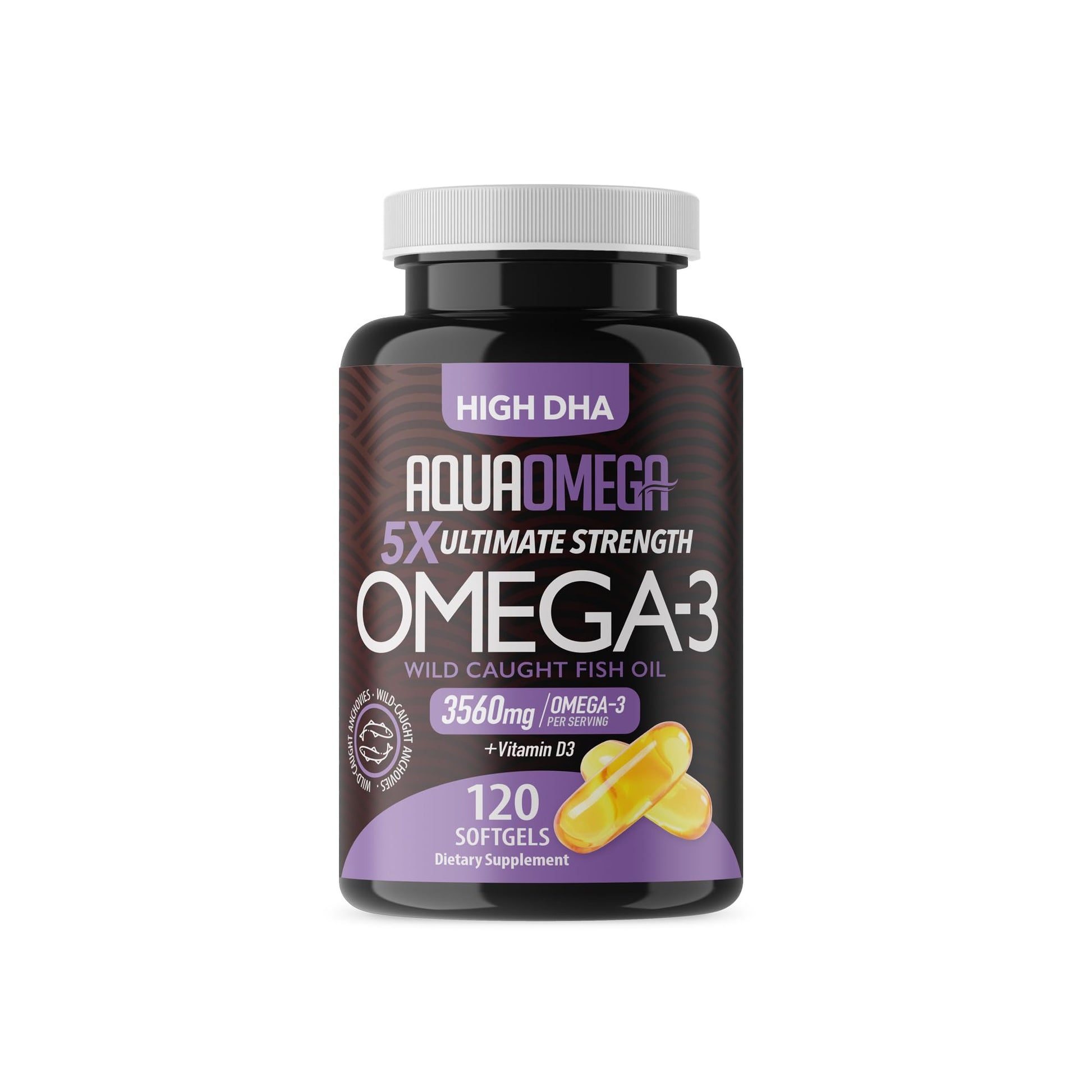 5X Ultimate Strength Omega 3 Fish Oil Supplements with High DHA and EPA Omega 3 Fatty Acids, Fish Oil Supplement with Vitamin D - dailyvitalstore