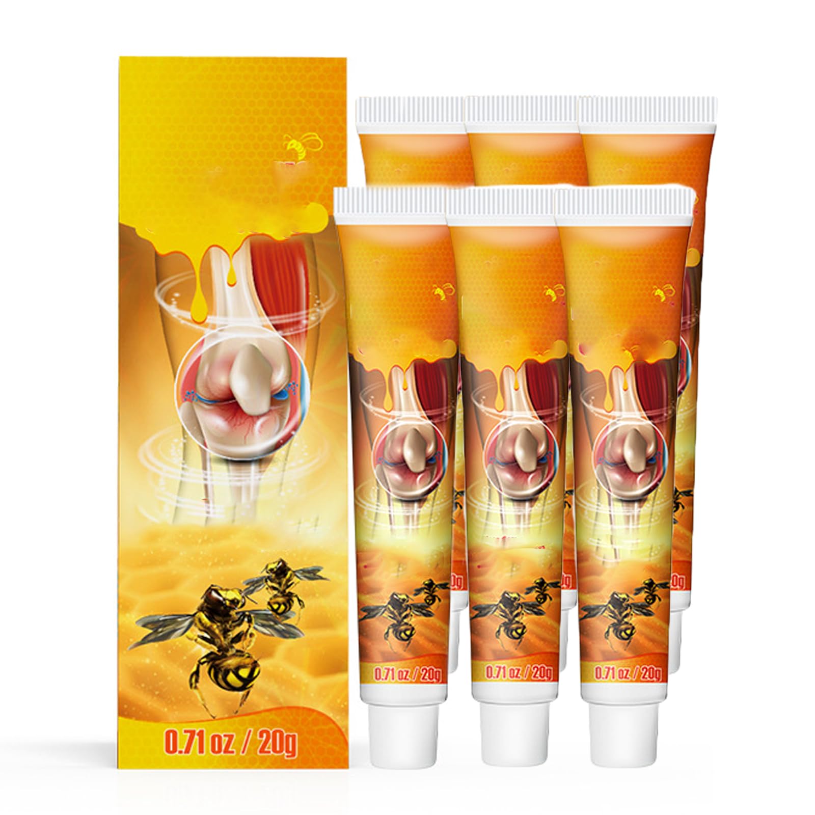 6 Pack Beevenom New Zealand Bee Venom Gel, Bee Venom Cream New Zealand Gel Joint Cream of Neck, Knee, Shoulder, Waist, Leg TW23 FEDRUGAO-1207-1 - dailyvitalstore