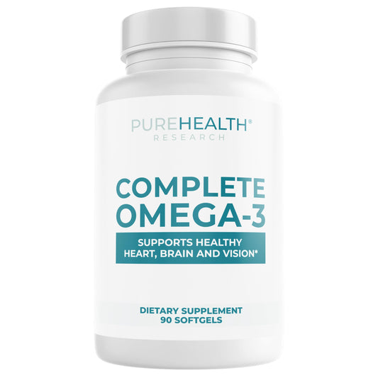 PUREHEALTH RESEARCH Complete Omega 3 Fish Oil Softgels - Omega-3 Fatty Acid Supplements for Women & Men - EPA DHA Supplement for Hearth,