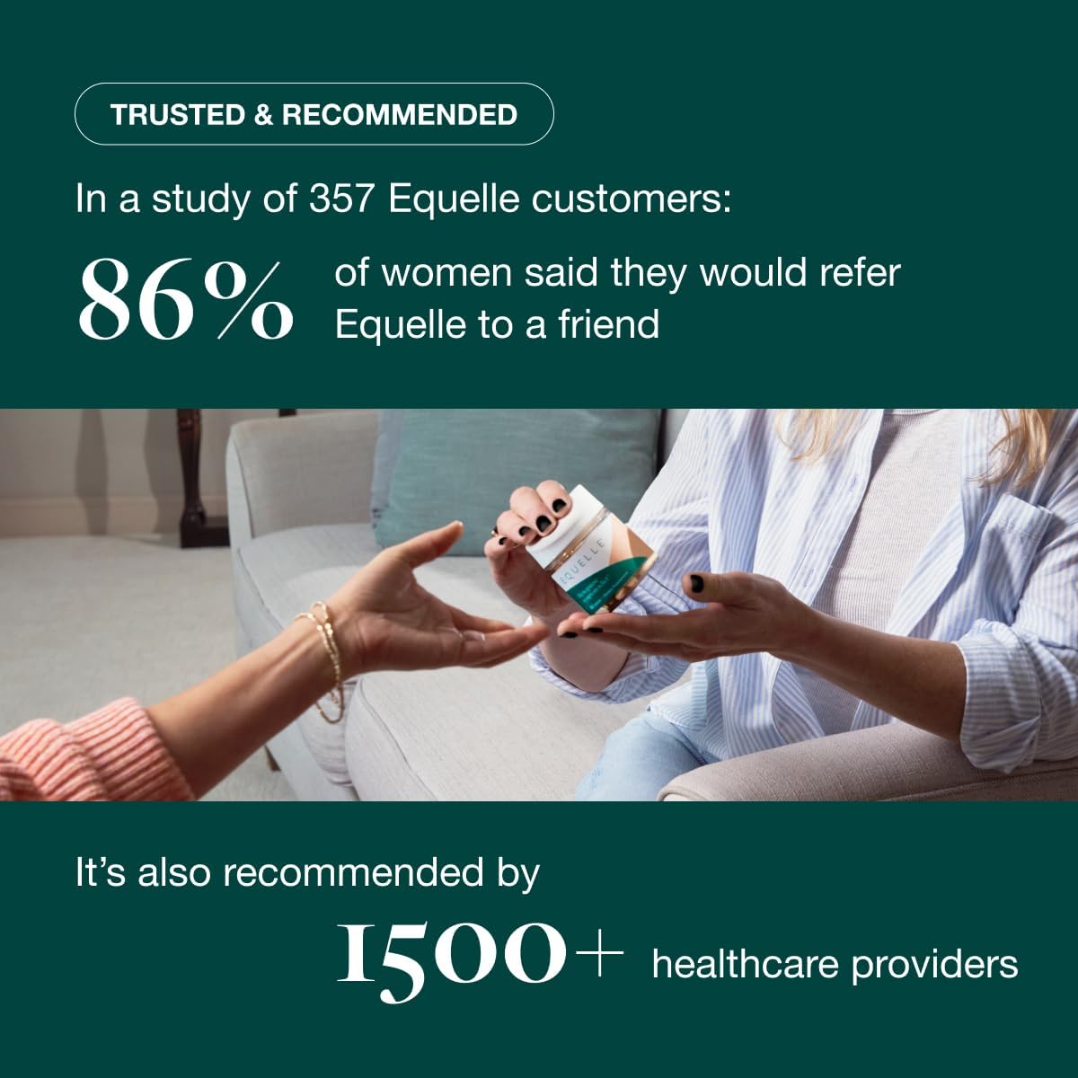 EQUELLE Multi-Symptom Perimenopause & Menopause Relief Relief from Hot Flashes, Muscle Aches & Supports More Sleep. Hormone-Free, Plant-Based S-Equol – 1 Month Supply (60 Tablets)