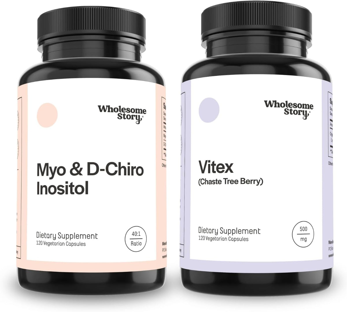 Myo & D Chiro Inositol + Vitex | Myo-Inositol & D-Chiro Inositol & Organic Vitex Chasteberry Bundle Supplement | Hormone Balance & Fertility Support | Inositol 30 Servings | Vitex 120 Servings