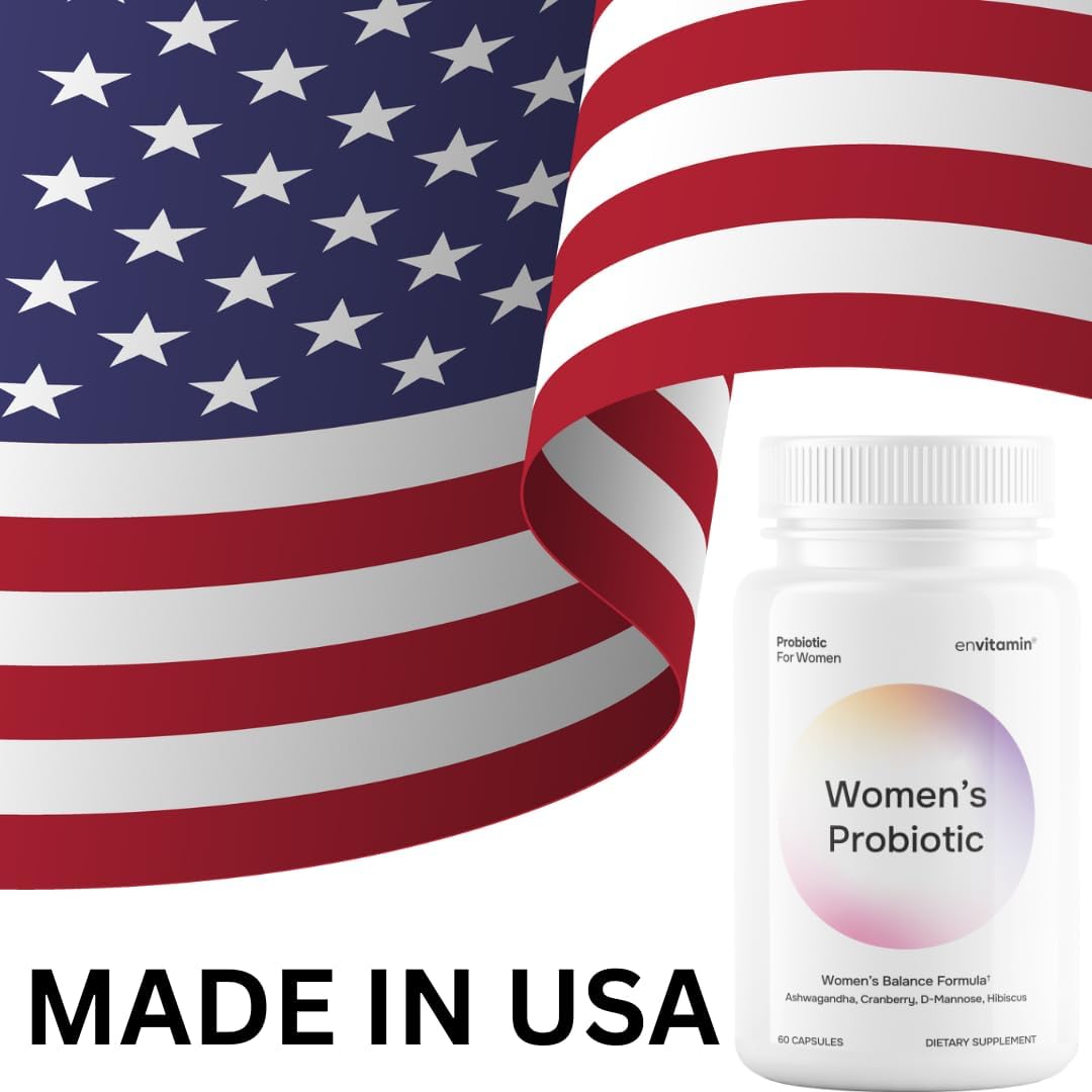 envitamin Probiotic for Women Balance Formula with Ashwagandha, Cranberry, Black Cohosh, D-Mannose, Hibiscus, & Dandelion - Support Your Microbiome