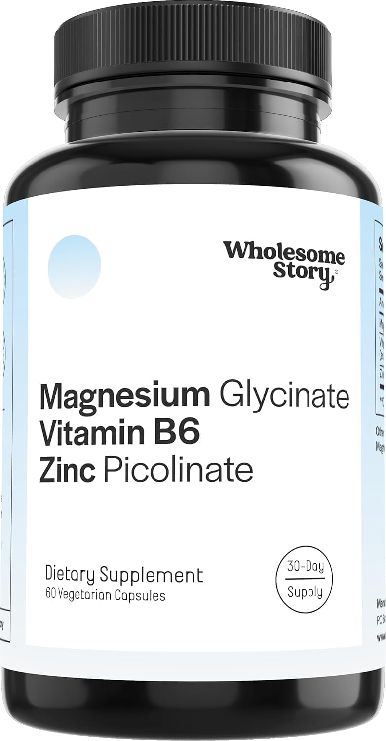 Zinc Picolinate, Magnesium Glycinate Supplements with P5P Vitamin B6 | Magnesium and Zinc Vitamin | Reproductive & Fertility Health, Hormone Balance, Immune System Support | 30 Day Supply