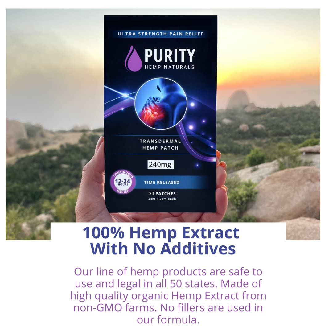 Purity Hemp Naturals Body Discomfort Patch 240 mg - 30 ct (8 mg ea.) Lasts 24 Hours. Sweat & Water Resistant. Convenient & Discreet. For Use On Any Part Of The Body. Plant-Based Extended-Release Patch Purity Hemp NaturalsBuy Supplements Australia