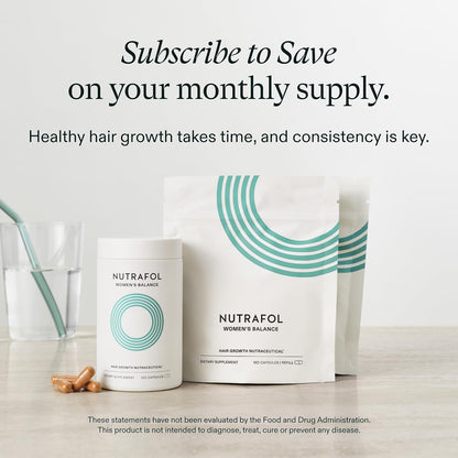 Nutrafol Women's Balance Hair Growth Supplements, Ages 45 and Up, Clinically Tested for Visibly Thicker Hair and Scalp Coverage