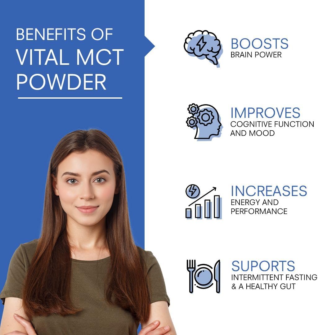 Premium Unflavored MCT Oil Powder with Keto Electrolytes- Creamer for Coffee, Tea, and Shakes- Includes 15x Bioavailable Chromium Picolinate, C10 and C8 MCT Oil Derived from Coconuts – 120 Grams