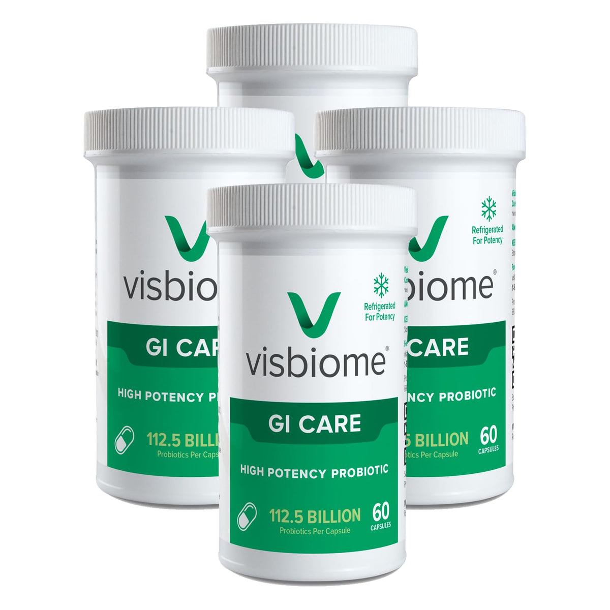 Visbiome® GI Care High Potency Probiotic, 112.5B CFU, 60 Capsules | Original De Simone Formulation®, Multi-Strain, Refrigerated Probiotics, Low FODMAP Certified, Gluten-Free, Made in USA