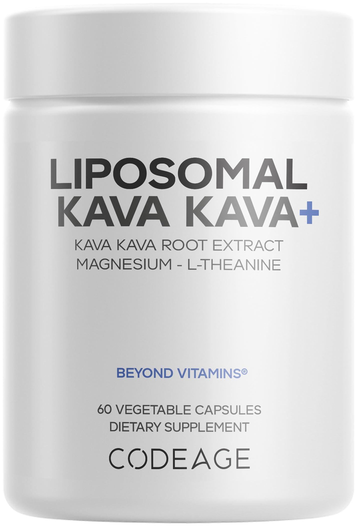 Codeage Liposomal Kava Kava+ Supplement - 500 mg 30% Kavalactones with Magnesium Glycinate - Magnesium Oxide - L-Theanine - Liposomal Delivery - Non-GMO - 60 Capsules CodeageBuy Supplements Australia