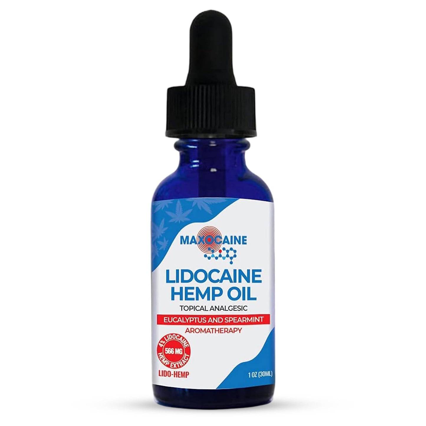 MAXOCAINE Lidocaine Hemp Oil 4% - Maximum Strength Topical Pain Relief, Fast Acting Soothing Oil for Muscle, Joint, Back & Arthritis Support, Cooling Eucalyptus & Spearmint, 1 oz (30 ml) MAXOCAINEBuy Supplements Australia