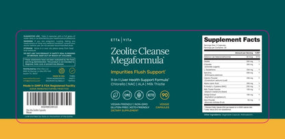 Liver Cleanse Detox & Repair with Zeolite, Chlorella, Glutathione NAC 90Ct | Zeolite supplement for gut health, cognition & natural energy - ALA, cilantro, milk thistle, noni, shilajit, vegan, non-GMO