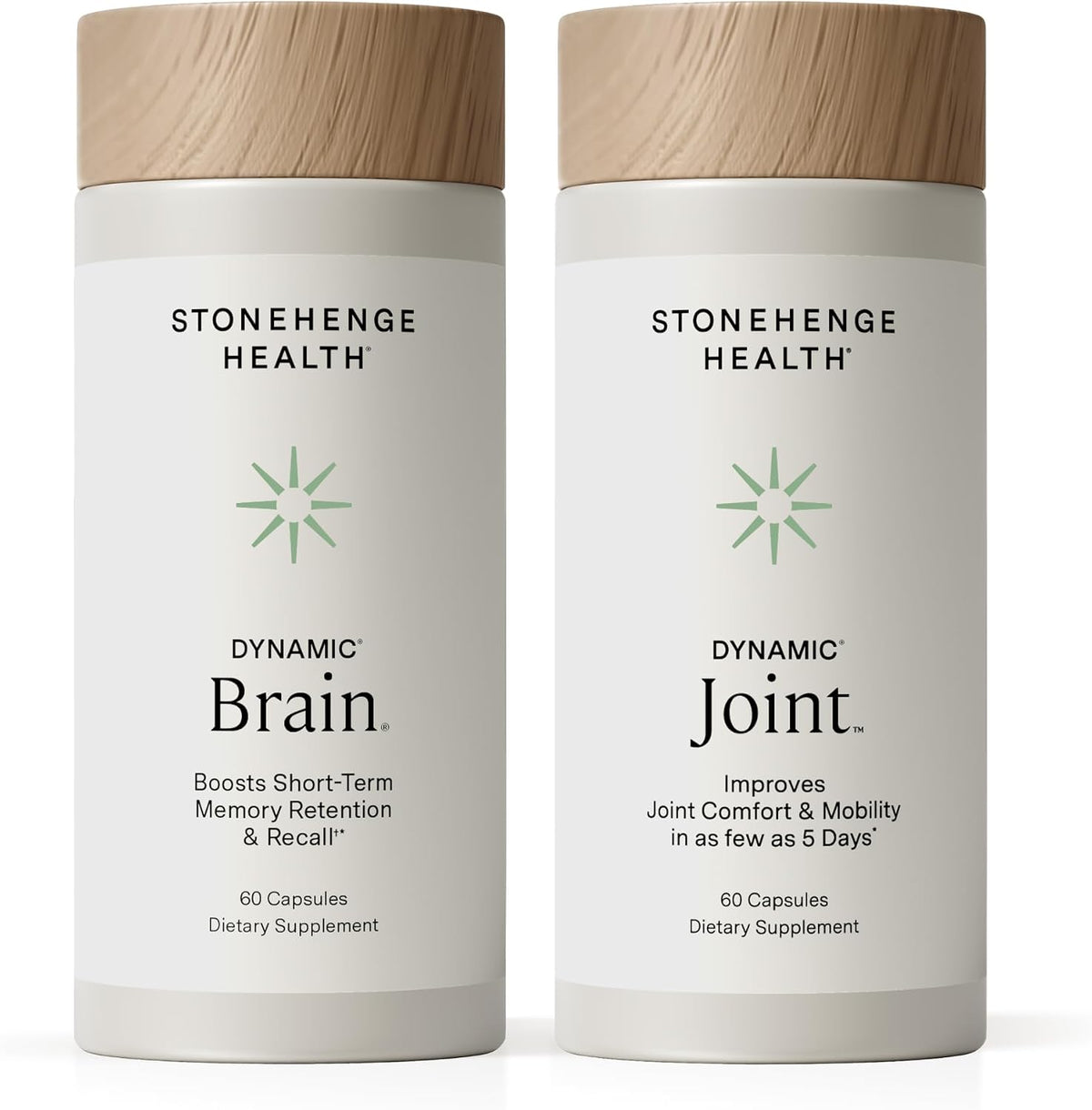 Stonehenge Health Dynamic Joint + Dynamic Brain Bundle Supplement Supports Comfort, Mobility, Flexibility + Memory Acquisition and Retention