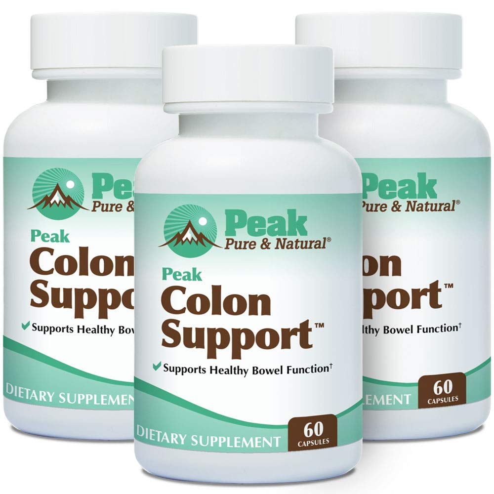 Peak Pure & Natural Colon Support - Colon Cleanse and Detox Supplement for Digestive Health - Gut Health Support with Inulin and Senna Leaf Extracts - with Fiber, Prebiotics, and Probiotics - 1 Pack