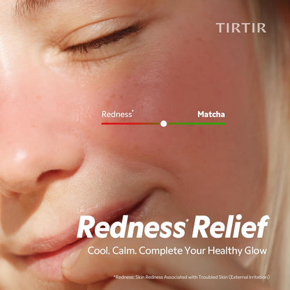 TIRTIR Matcha Dual PDRN Serum | Irritated Red Skin Relief & Glass Skin Glow with 20,000ppm Vegan Matcha PDRN, 5% Niacinamide, Hydrating Non-Sticky Korean Face Serum