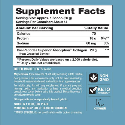 NeoCell Collagen Bio-Peptides Powder | 10oz | Super Hair, Skin, and Nails | Superior Absorption | Grassfed Protein Supplement