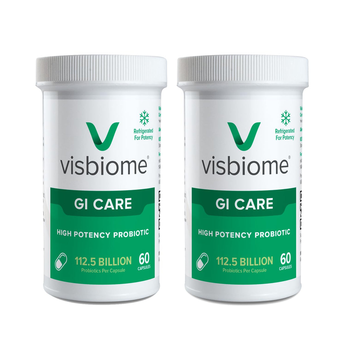 Visbiome® GI Care High Potency Probiotic, 112.5B CFU, 60 Capsules | Original De Simone Formulation®, Multi-Strain, Refrigerated Probiotics, Low FODMAP Certified, Gluten-Free, Made in USA