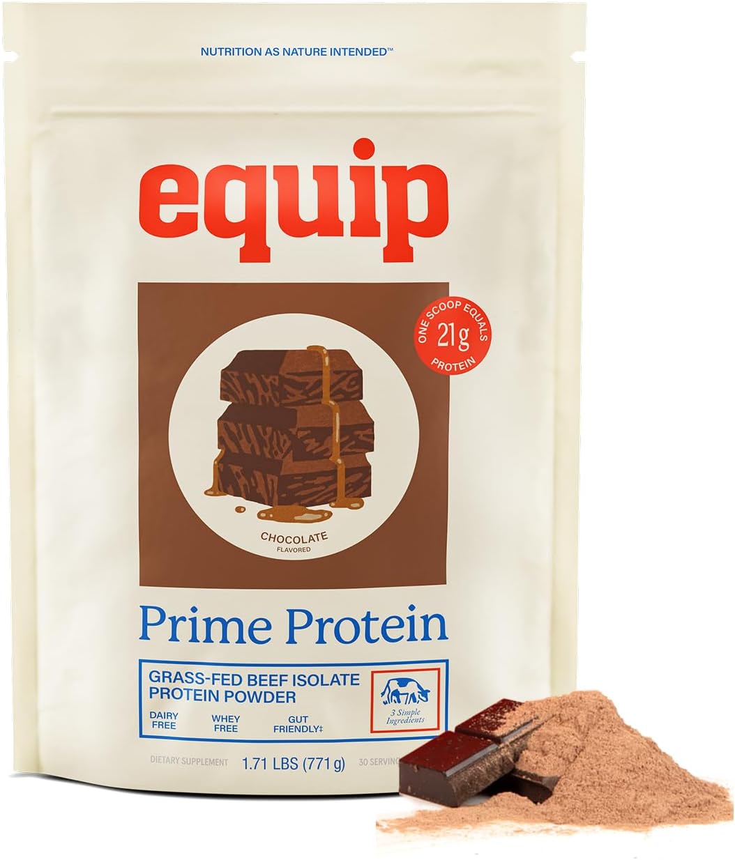 Equip Foods Chocolate Prime Protein Powder - Vanilla (x2) & Chocolate (x2) - Grass-Fed Isolate Beef Protein Powder - Paleo and Gluten Free - Helps Build and Repair Tissue, Gluten Free