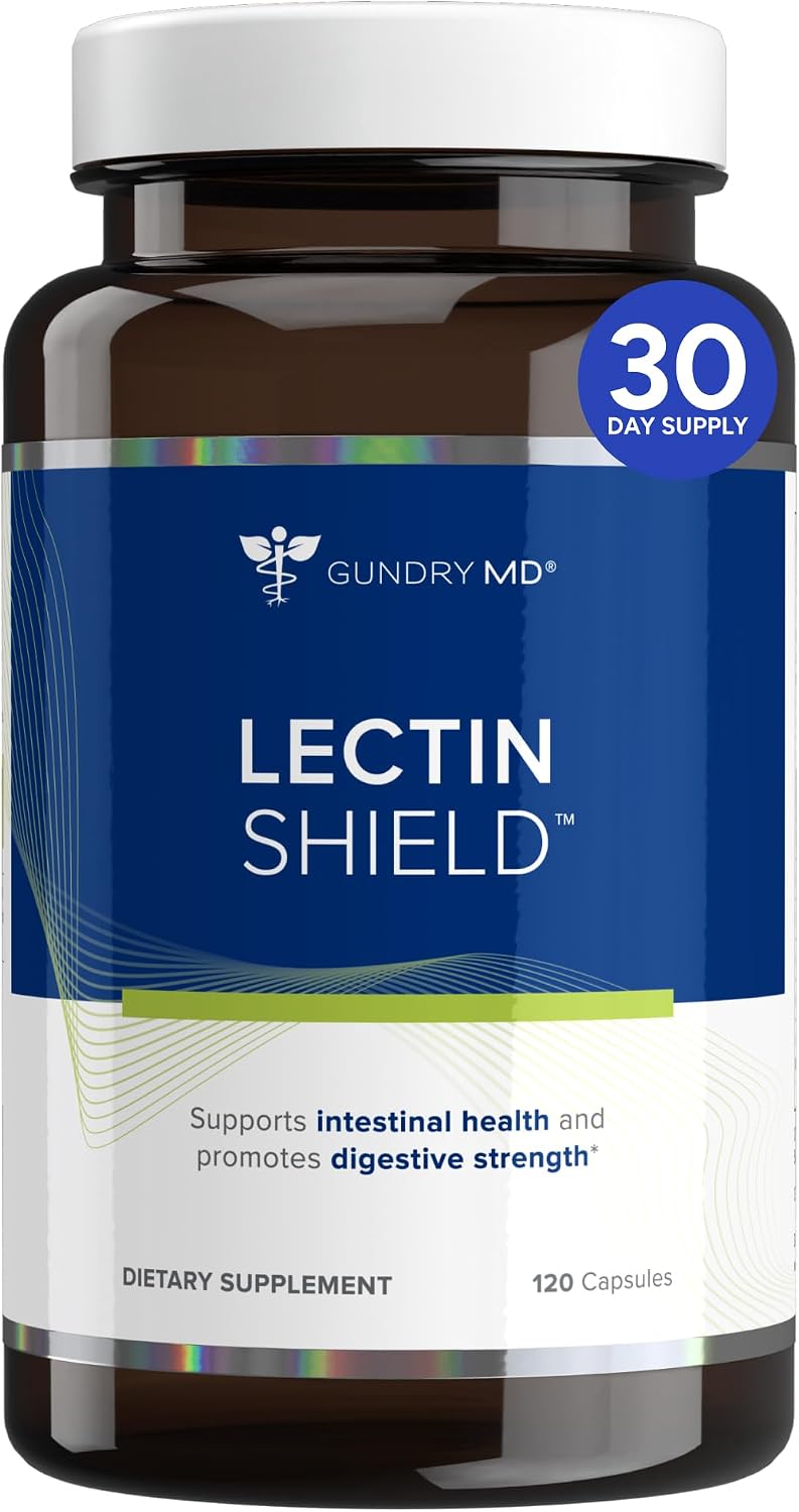 Gundry MD® Lectin Shield Gut Health & Digestion Supplement, 30 Servings | 30 Servings, Helps Block Potentially Harmful Lectins, Supports Digestive Comfort, Supports Intestinal Health, Reduce Cravings