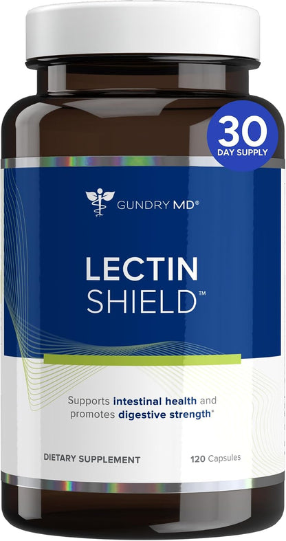 Gundry MD® Lectin Shield Gut Health & Digestion Supplement, 30 Servings | 30 Servings, Helps Block Potentially Harmful Lectins, Supports Digestive Comfort, Supports Intestinal Health, Reduce Cravings