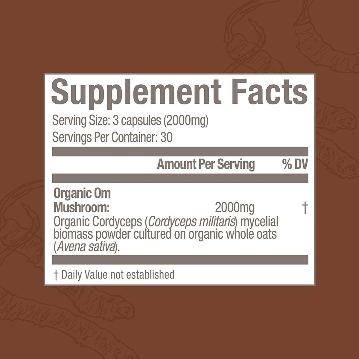 OM MUSHROOM SUPERFOOD Cordyceps Mushroom Capsules Superfood Supplement, 90 Count, 30 Days, Organic Energy Supplement for Stamina and Endurance