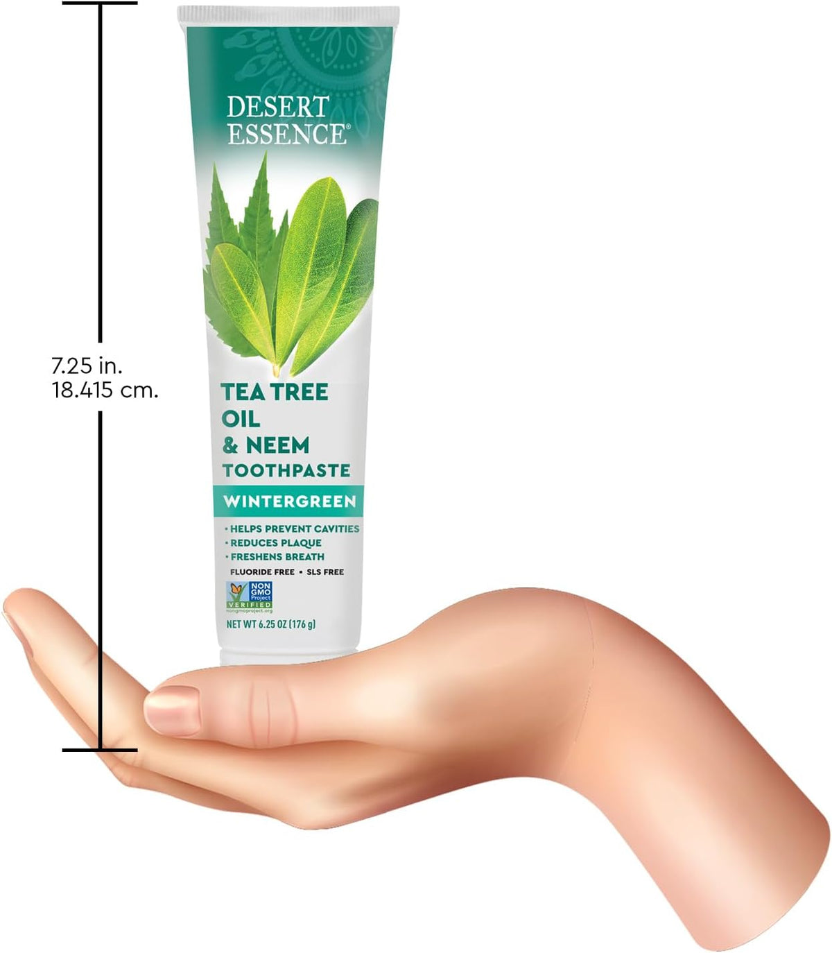 Desert Essence Tea Tree Oil and Neem Toothpaste, Wintergreen, 6.25 oz