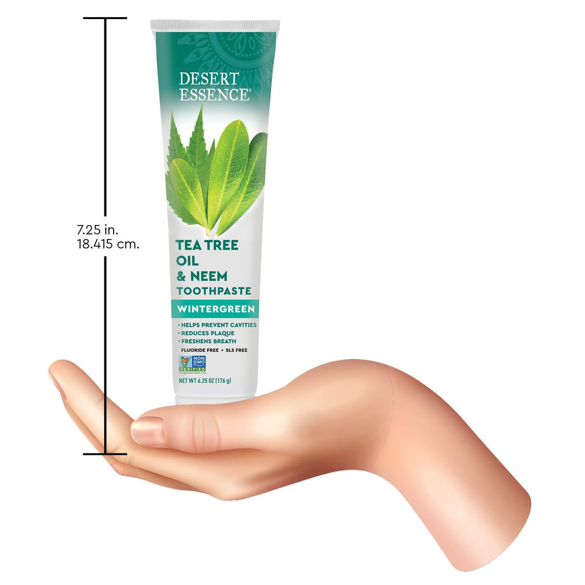 Desert Essence Tea Tree Oil Mint Toothpaste, Fluoride Free, 6.25 oz
