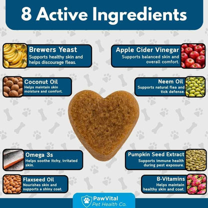 Flea and Tick Prevention for Dogs Chewables – 150 Soft Chews – Natural Dog Flea & Tick Control Supplement – Oral Defense Treatment with Omega Skin & Coat Support – All Breeds & Ages – Chicken Flavor