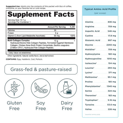 Ancient Nutrition Collagen Peptides Powder, Multi Collagen Protein, Women & Men, Vitamin C, Probiotics, Hydrolyzed Collagen, Supports Skin