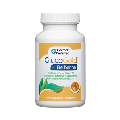 DOCTORS' PREFERRED GlucoGold , Concentrated Cinnamon, Chromium, Banaba Leaf Extract (90 Tablets)