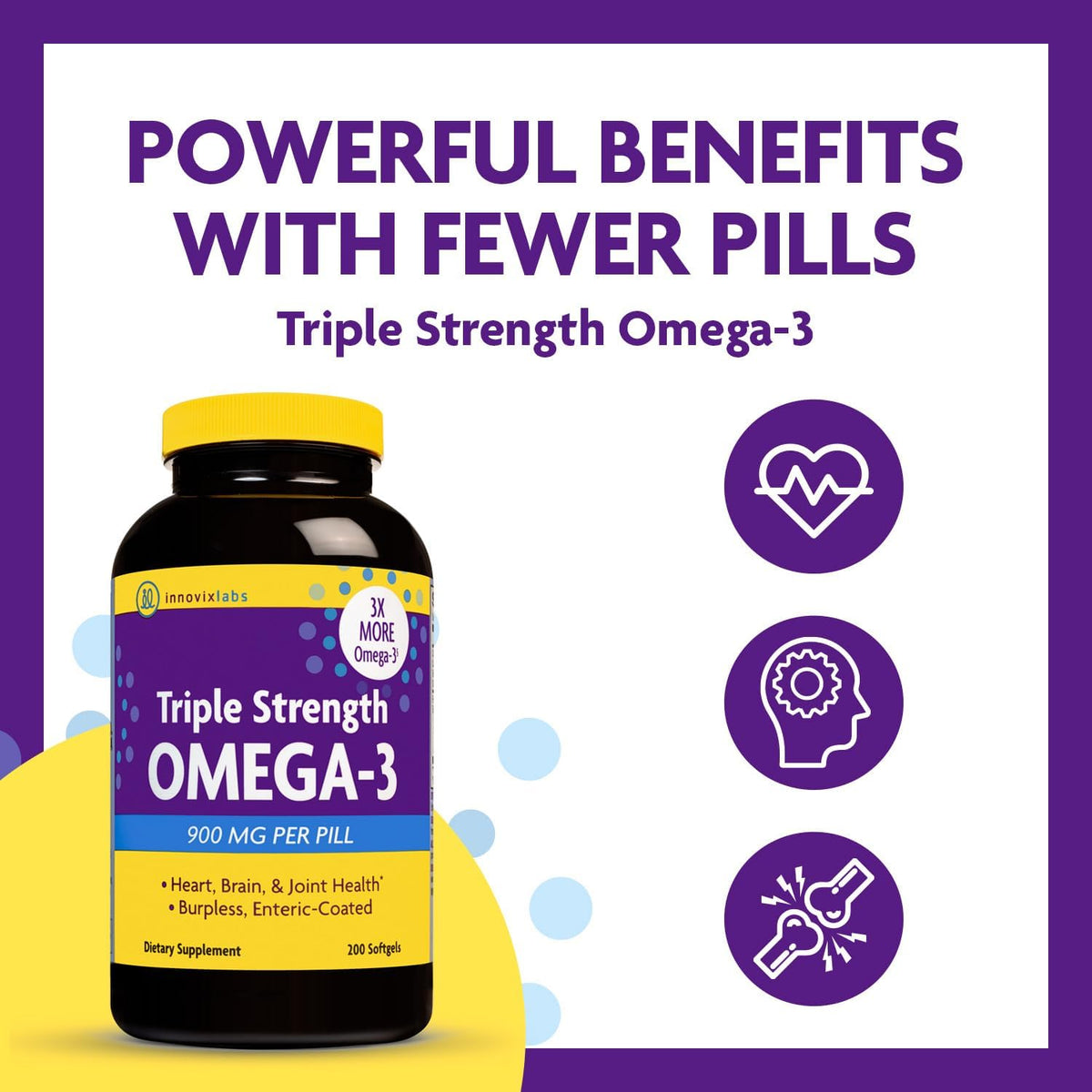 InnovixLabs Mood Probiotic & Triple Omega Bundle Mood Probiotic (60 Capsules) Triple Strength Omega-3 Fish Oil (200 Softgel). Supports Brain, Joints and Immune Health*