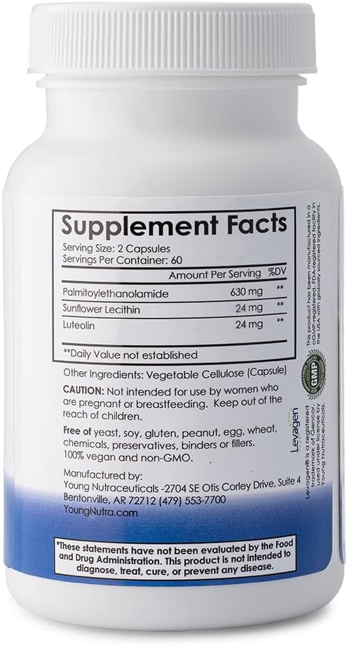 Mirica® - Pea (Palmitoylethanolamide) and Luteolin - Comfort Support - Supports Healthy Immune and Nervous Systems - 120 Capsules