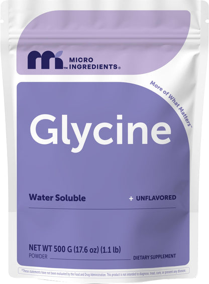 Micro Ingredients Glycine Powder, 1KG (2.2 Pounds), Glycine 1000mg Per Serving, Water Soluble and Product of USA