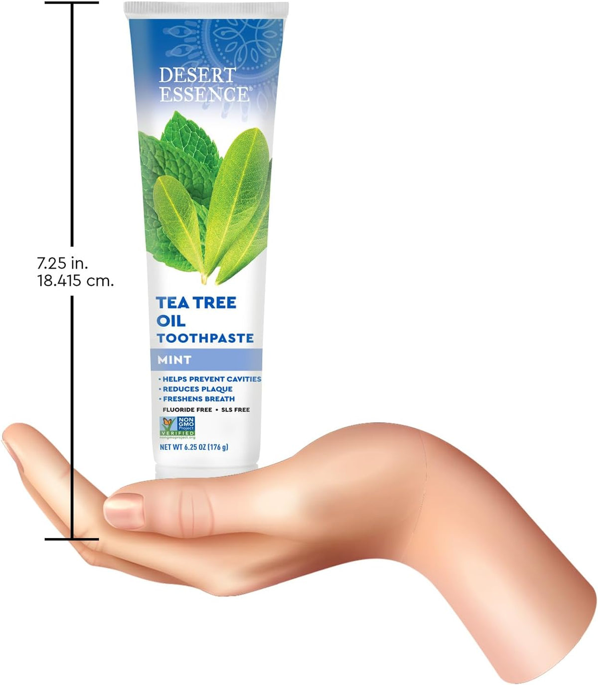 Desert Essence Tea Tree Oil Mint Toothpaste, Fluoride Free, 6.25 oz