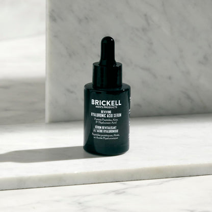 Brickell Men's Anti Aging Hyaluronic Acid Serum for Face, Reviving Day Serum for Men, Facial Serum With Hyaluronic Acid,