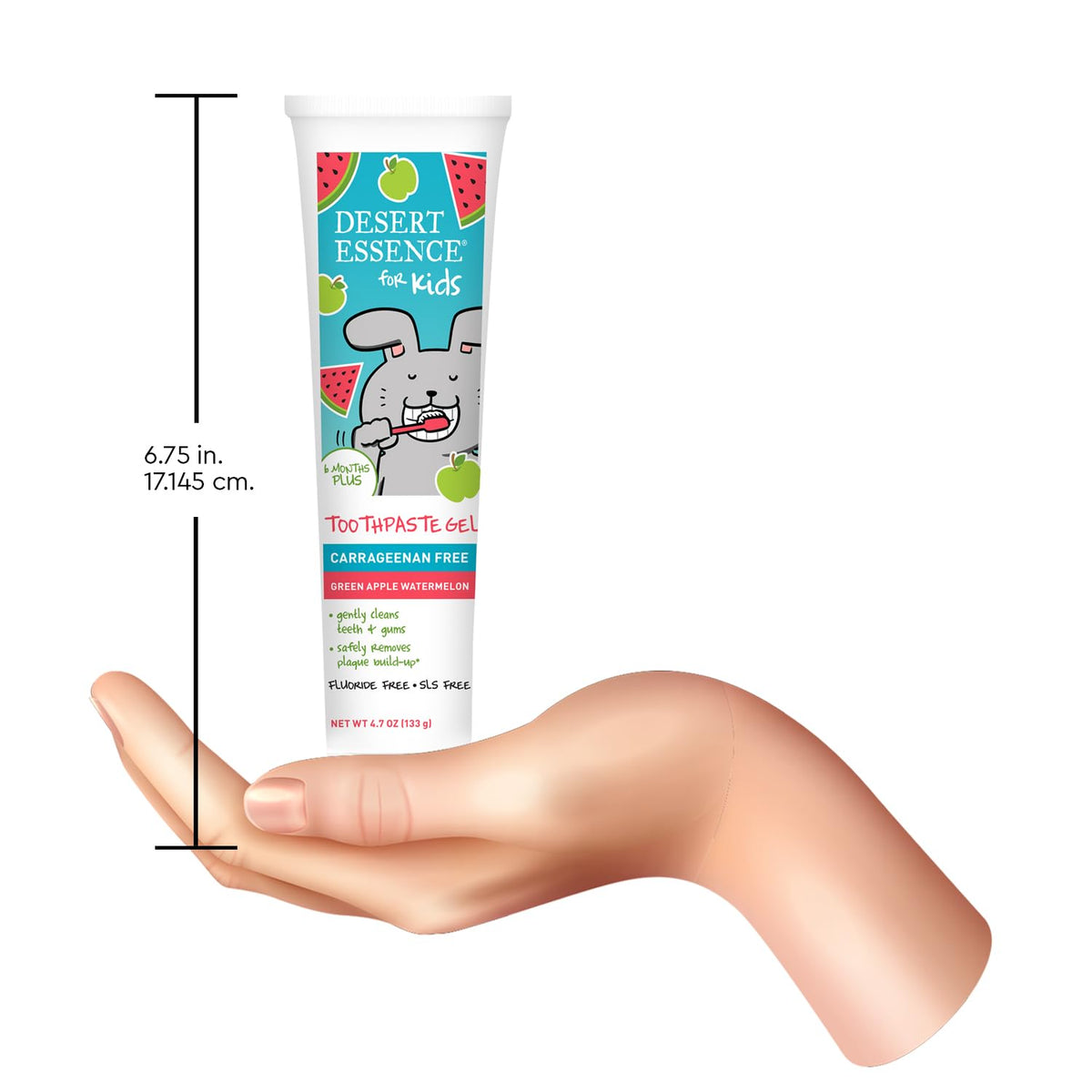 Desert Essence Kids Toothpaste Gel, Green Apple Watermelon, 4.7 oz