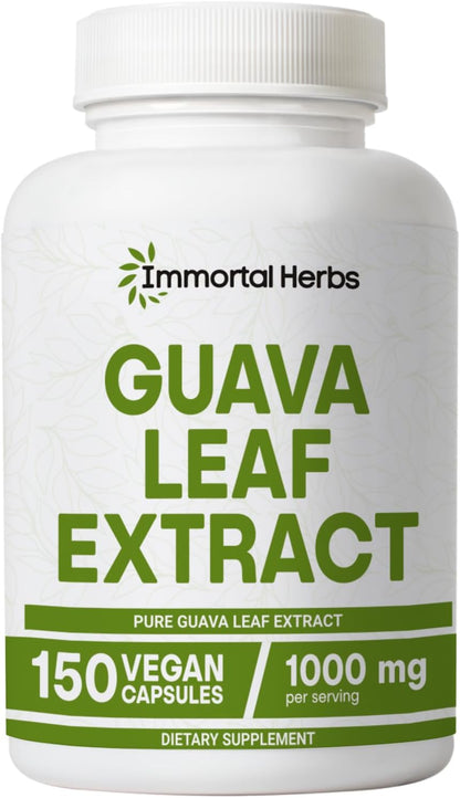Guava Leaf Extract 1000mg, 10:1 Extra Strength, 150 Pills, Non-GMO & Gluten-Free Guava Extract Capsules for Women and Men