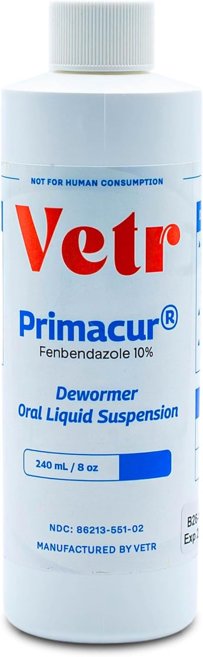 vetr Primacur Broad-Spectrum Oral Suspension Support Formula 10% Oral Suspension for Dogs and Cats - 240ML/8.1oz - Bacon Flavor