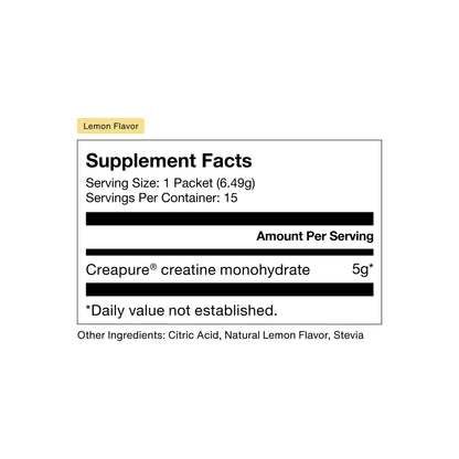 Momentous Creatine Lemon Monohydrate Powder - Creatine Powder - Supports Strength, Lean Muscle, & Recovery for Men & Women - NSF Certified for Sport - 6.49 g per Serving - 15 Servings