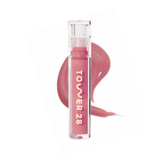 Tower 28 ShineOn Lip Gloss Jelly - Hydrating Tinted Lip Balm + Milky Gloss for Sensitive Lips - Non-Sticky + High-Shine Jelly Formula with Nourishing Oil Blend - Pistachio - Nude Pink (0.13) Tower 28Buy Supplements Australia