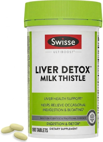 Swisse Liver Detox Milk Thistle & Calcium + Vitamin D Bundle – Liver Health, Bone Strength & Daily Wellness Support for Men & Women