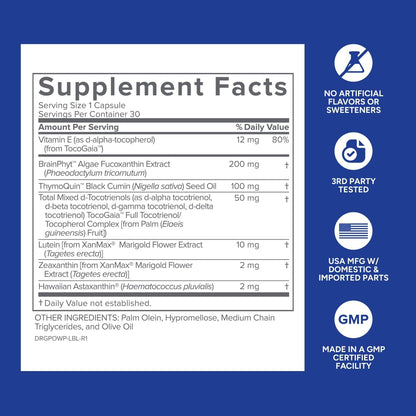 Gundry MD® Power Phenols Brain Health & Energy Supplement, 30 Servings | Cognitive Support, Focus & Productivity Enhancement, Energy Boost, Sugar & Artificial Sweetener Free, With Astaxanthin