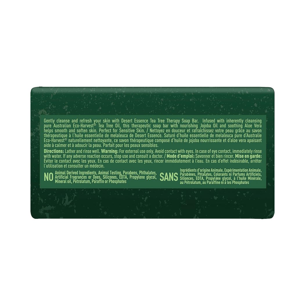 Desert Essence Tea Tree Therapy Soap Bar with Jojoba and Aloe, 5 oz