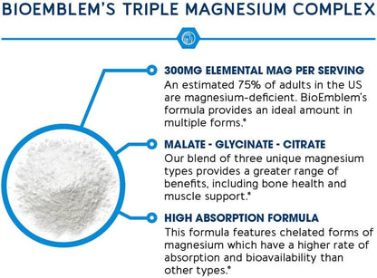 BioEmblem Vitamin D3 K2 Capsules (5000IU and 200mcg) and Magnesium Complex 60 Capsules