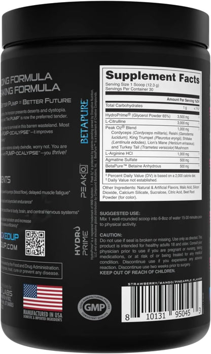 Pump-ocalypse Miami | Nitric Oxide and L Arginine Supplement with Citrulline Malate, GlycerPump | Ultimate N.O. Booster | Lean Muscle Support for Blood Flow, Vascularity, Hydration and Endurance