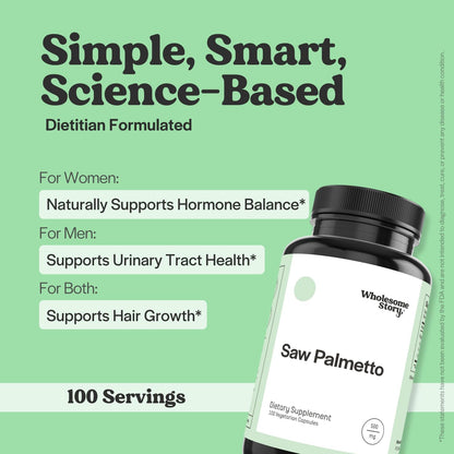 Organic Spearmint + Saw Palmetto | Organic Spearmint Capsules & Saw Palmetto for Women Bundle Supplement | Hormonal Balance Support | Supports Hair, Skin, and Nail Health | 30 & 100 Day Supply