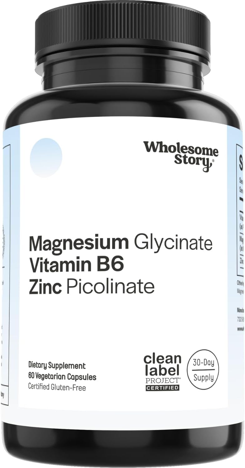Zinc Picolinate, Magnesium Glycinate Supplements with P5P Vitamin B6 | Magnesium and Zinc Vitamin | Reproductive & Fertility Health, Hormone Balance, Immune System Support | 30 Day Supply