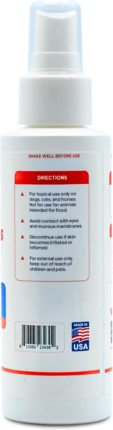 vetr Skin Guard Plus Chlorhexidine Ketoconazole Cleansing Spray, 120mL | For dogs, cats, and horses. Fresh Scent, 2% / 1% dual-action formula