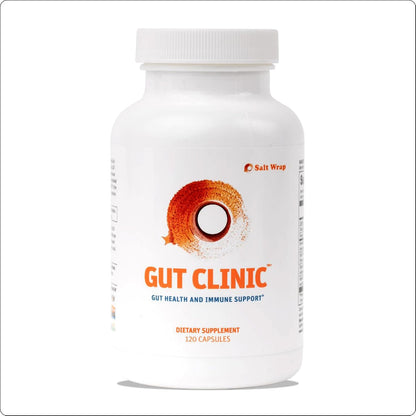 SaltWrap Gut Clinic Postbiotics - Digestive Repair & Bloating Relief, 120ct | AstraGin Boosts Healthy Bacteria by up to 420%, ImmunoLin and EpiCor Support Barrier Health, Immune Response and Eases Gas