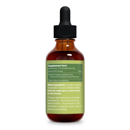Dandelion Root 2 fl oz Liquid Extract - Natural Herbal Supplement for Cleansing, Digestive Function & Immunity - Organic Taraxacum officinale - Family Size